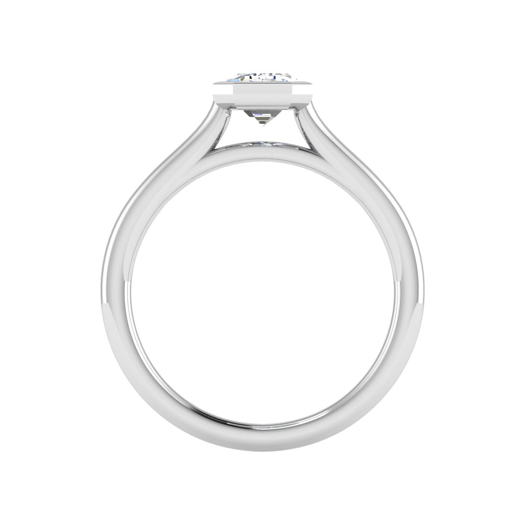 Korman Signature Emery Bezel Solitaire Semi Mount Engagement Ring Setting